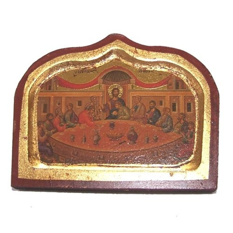 Holy Land Market Last Supper Icon with Sheets of Gold (Lithography)