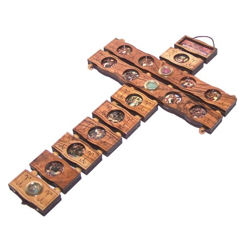 Layers Stations Cross - top Olive wood layer made by Laser technology