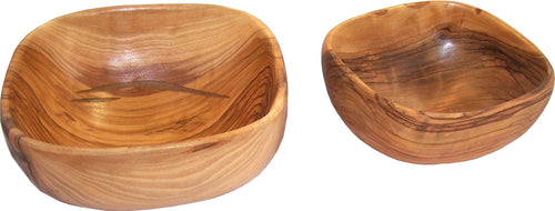 Juego de cuencos pequeños tallados a mano de madera de olivo (5 y 4 pulgadas)