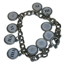 10 medals Bracelet showing Commandments - Silver ( 7cm or 2.8 inch in diameter ) - English