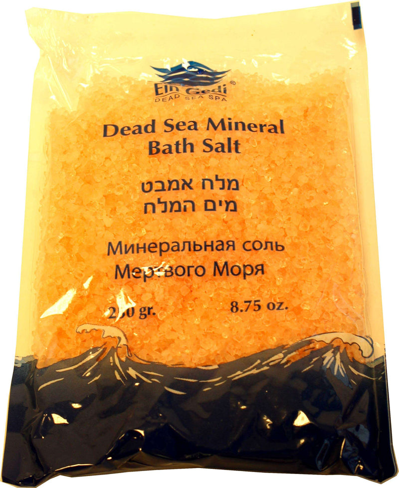 Ein Gedi Dead Sea mineral bath salt in orange, 250 gram pack