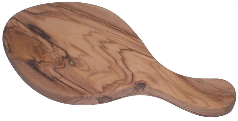 Tabla de ajo o queso de madera de olivo hecha a mano con mango - Tamaño pequeño (10 x 4.5 x 1 pulgadas de largo) - Marca registrada Asfour Outlet