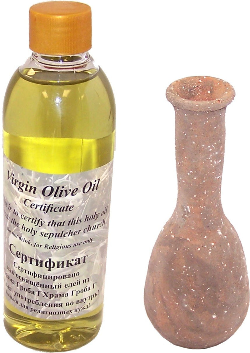 Biblical time Clay Jug with scented Holy Land Anointing oil - 250 ml ( 8.5 fl. oz. ) model II