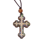 Celtic Olive wood Crucifix with Mother of Pearls (60cm / 23.5 inches, Cross is 5cm or 2 inches)