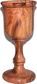 Holy Land Market Goblet - Chalice - Dark Olive Wood (7.8 Inches Large) - Deep (7.5 Ounces)