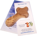 Holy Land Market 50 Small Olive Wood Pocket/Holding Crosses - 2.75 Inches each with Certificate from Bethlehem