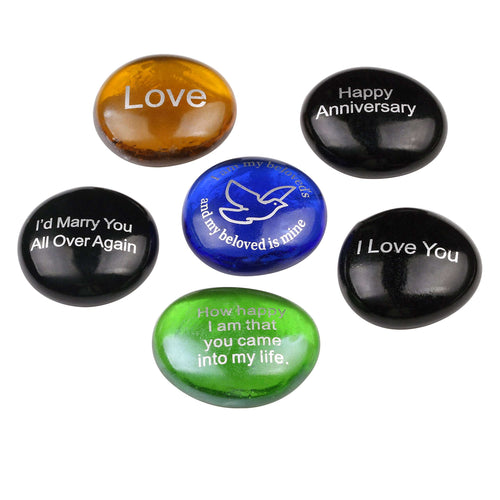 Conjunto de piedras de vidrio de Amor y Romance - Modelo I - por Mercado de Tierra Santa