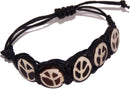 Peace sign wooden fashion bracelet - by Holy Land Market