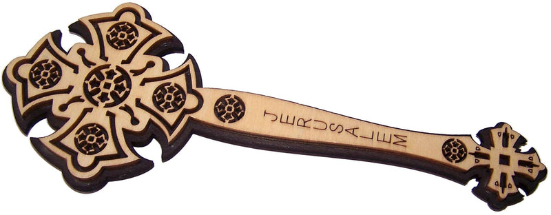 Cruz de bendición de mano del sacerdote del Mercado de Tierra Santa por láser - 3 capas - 9 pulgadas