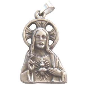 Medalla del Sagrado Corazón de Jesús - Grande - Estaño (3.9cm-1.53")