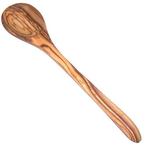 Cuchara de madera de olivo de 13 pulgadas hecha a mano, colección Terra - Marca registrada Asfour Outlet