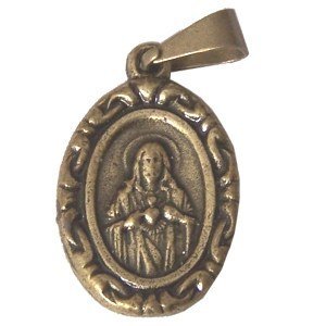 Sacred Heart / First Communion - Bronze (1.6x1.2cm-0.6x0.5")