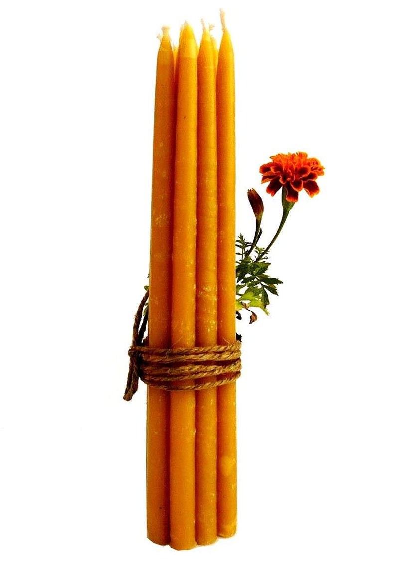 Velas orgánicas de cera de abejas puras hechas a mano del Mercado de Tierra Santa - Velas de la Iglesia Ortodoxa de Jerusalén - Diámetro de 3/8 de pulgada