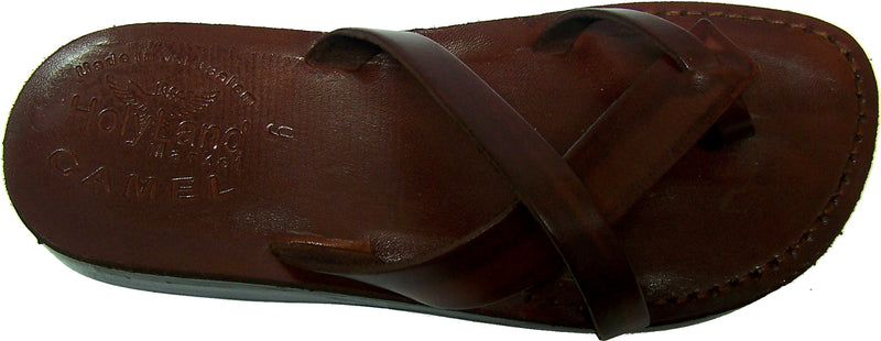 Holy Land Market Unisex Genuine Leather Biblical Flip Flops (Jesus - Yashua) Paul Style I