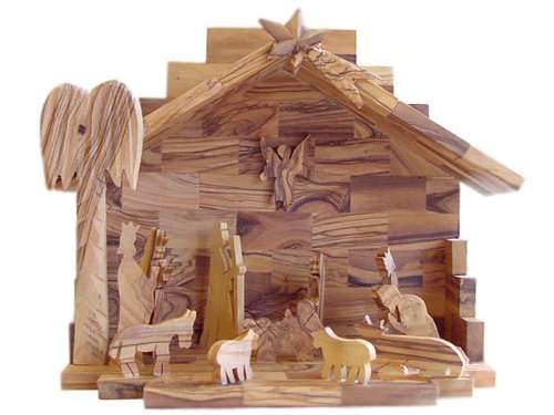Juego de Natividad de Madera de Olivo - Hecho a Mano