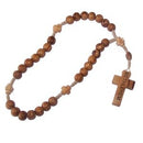 Threaded olive wood Anglican Rosary 9" long
