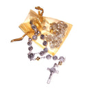 Rosary with Silver Tone Saint Benedict center and beads - Organza bag and Cer...