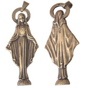 Blessed Mother apparition in France 1830 - Bronze (5.3cm-2")