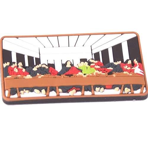 Última cena - imán colorido en 3D - Sala alta, Jueves Santo o imán de comida eucarística